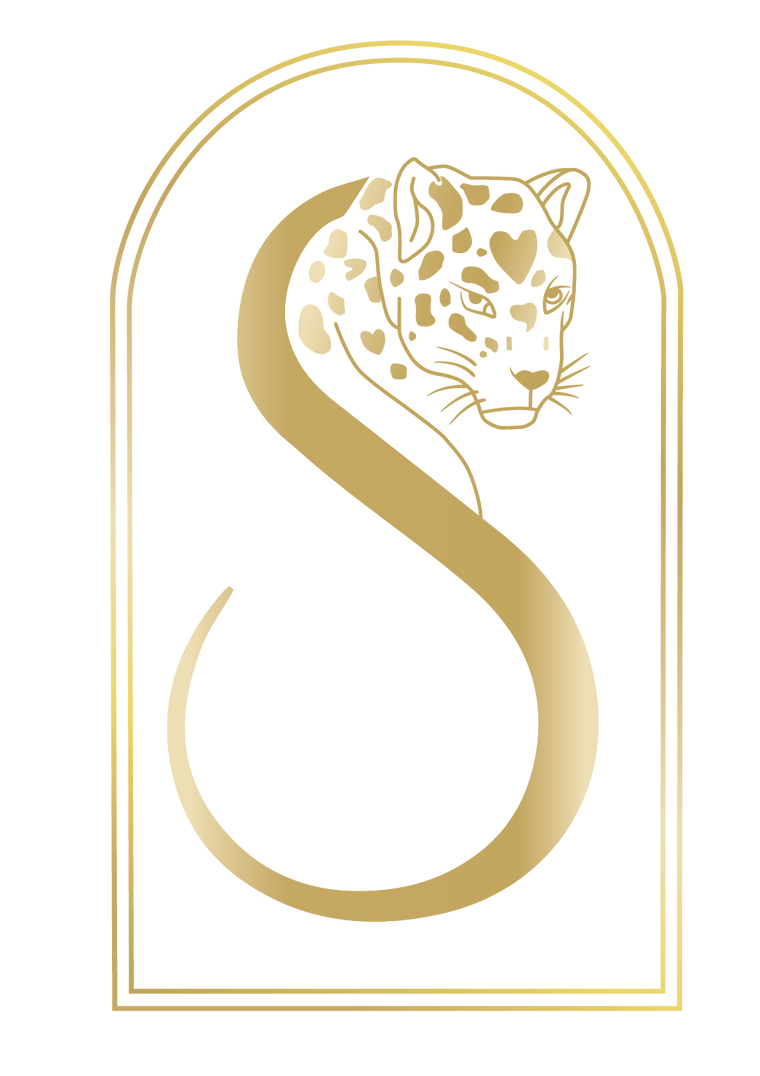 Logo of The SheEO Agency with a stylized letter 'S' and a leopard's head.